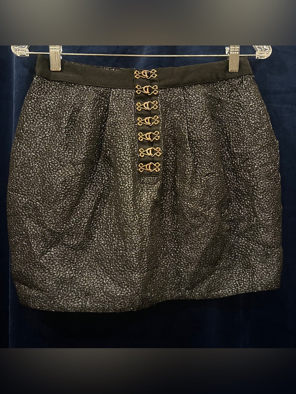 Leifsdottir Anthropologie Metallic Pebble mini skirt size 6
